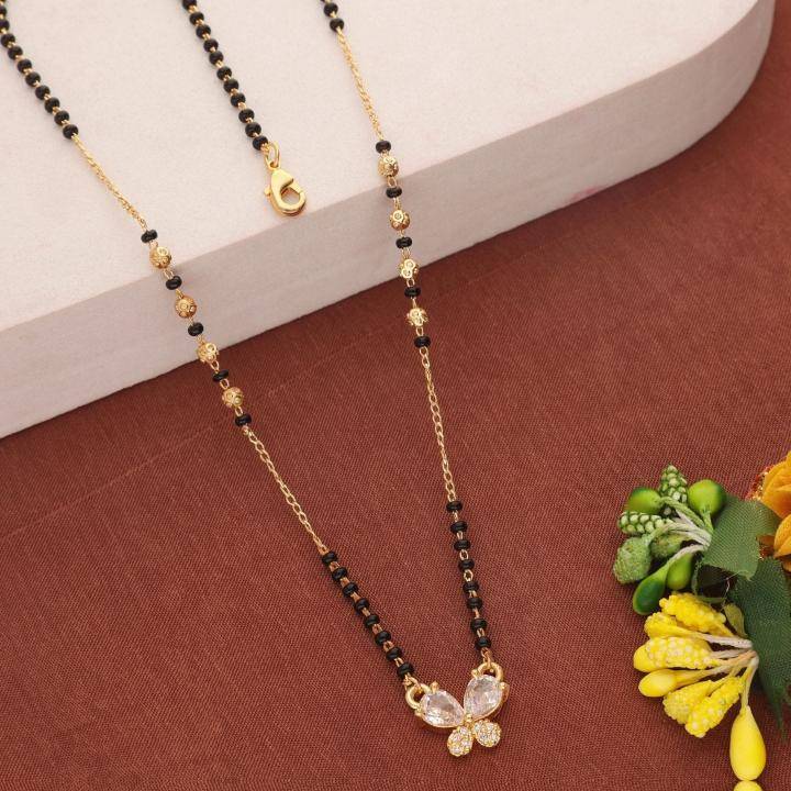 Micro gold polish manglsutra 2047 Immitation jewellery manufacturers in Gujarat